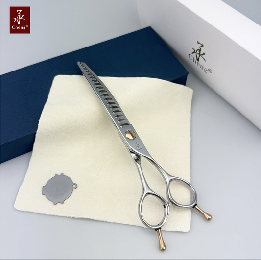 140-7018DWQ Premium Professional Pet Grooming curve Thinning Scissors 7.0 Inch 18T about=65%-70%