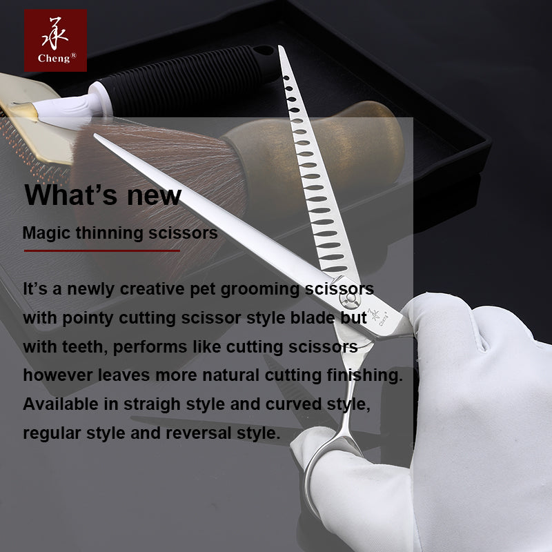 A34-7517DN Professional Pet Grooming Reversible Straight Thinning Scissors 7.5 Inch 17T