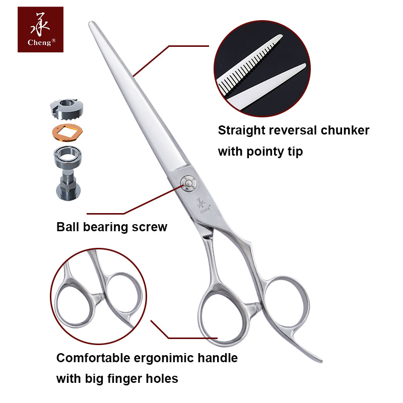 A34-7540IN Professional Pet Grooming Reversible Straight Fluffing Scissors 7.5 Inch 40T