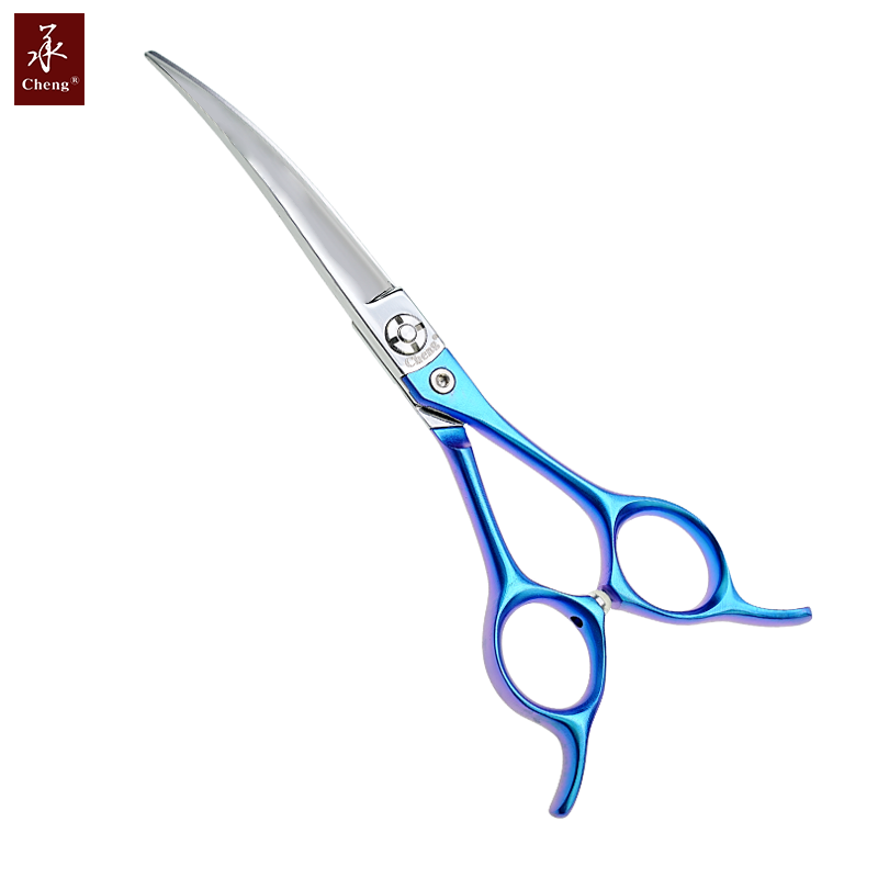 Cheng Professional Curve Pet Grooming Scissors with Super Light Titanium Handle 6.0/ 6.5 Inch