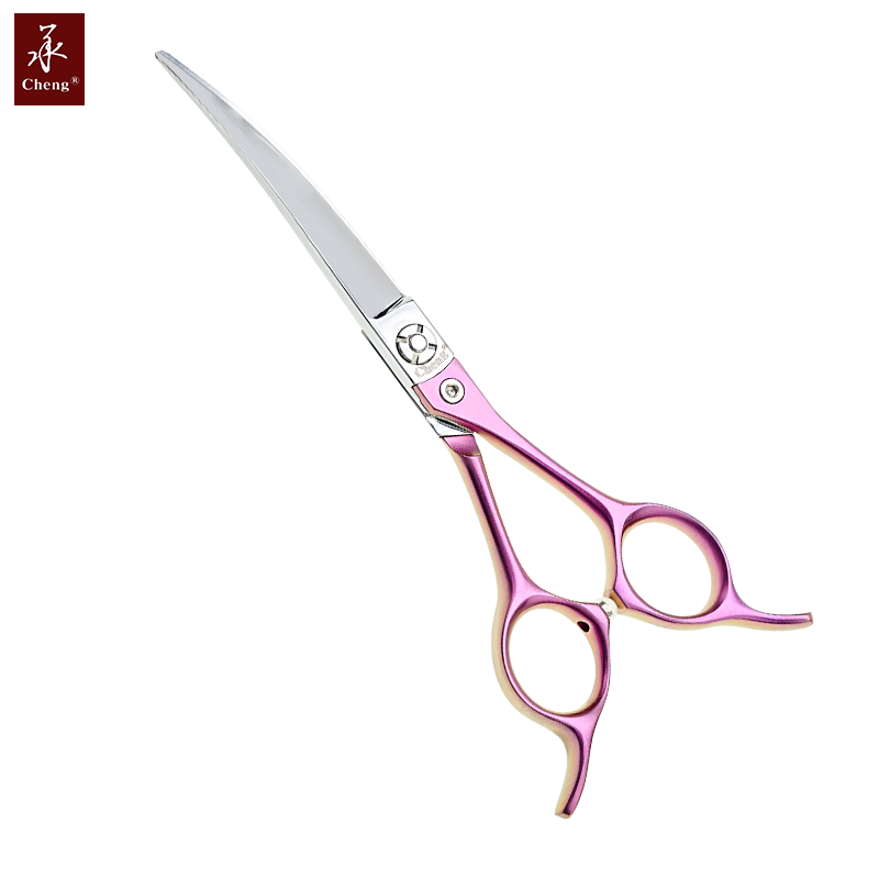 Cheng Professional Curve Pet Grooming Scissors with Super Light Titanium Handle 6.0/ 6.5 Inch