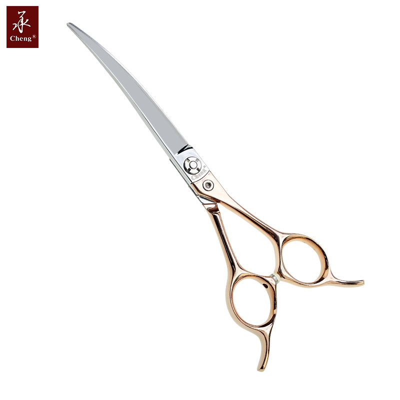 Cheng Professional Curve Pet Grooming Scissors with Super Light Titanium Handle 6.0/ 6.5 Inch