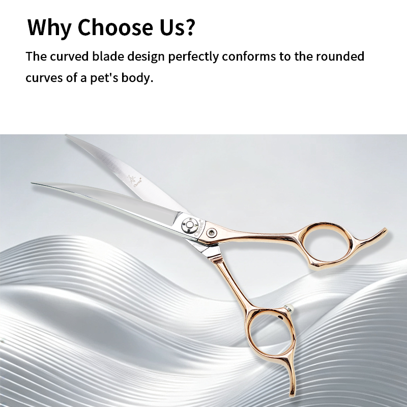 Cheng Professional Curve Pet Grooming Scissors with Super Light Titanium Handle 6.0/ 6.5 Inch