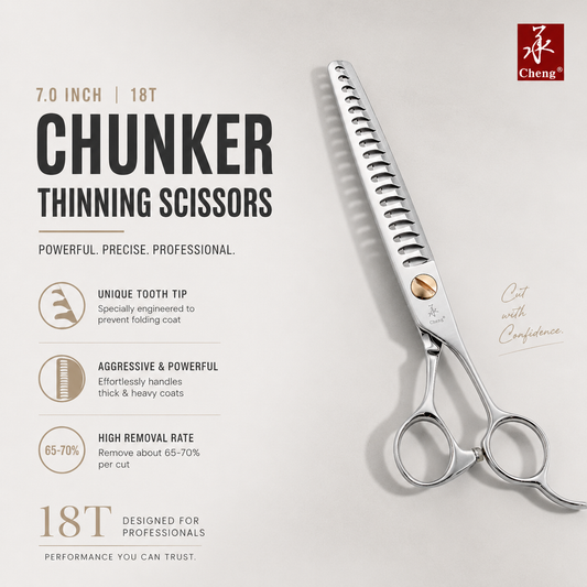 BF-7018DW Premium Professional Pet Grooming Thinning Scissors 7.0 Inch 18T about=65-70%